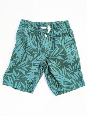 Gap Kids Green Swim Trunks - Boy's L (10) - Tropical Leaves Youth Swimsuit